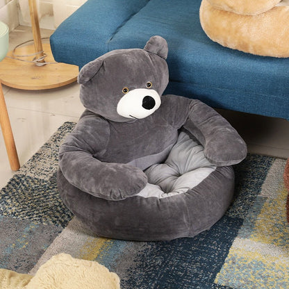 The hugging bear calming cat bed