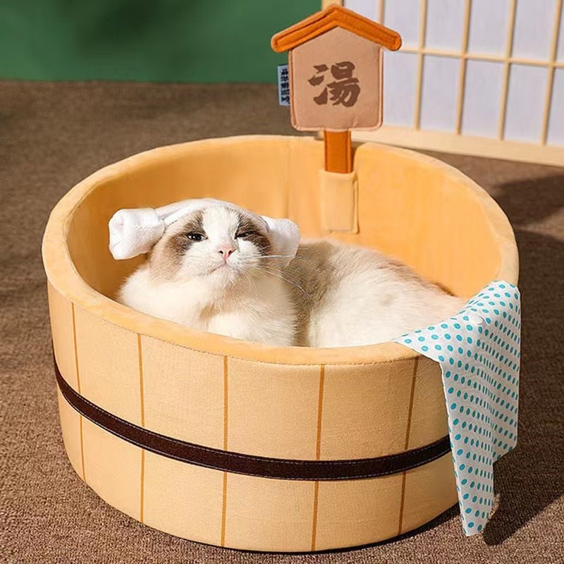 'The Japanese Onsen' anti anxiety cat bed