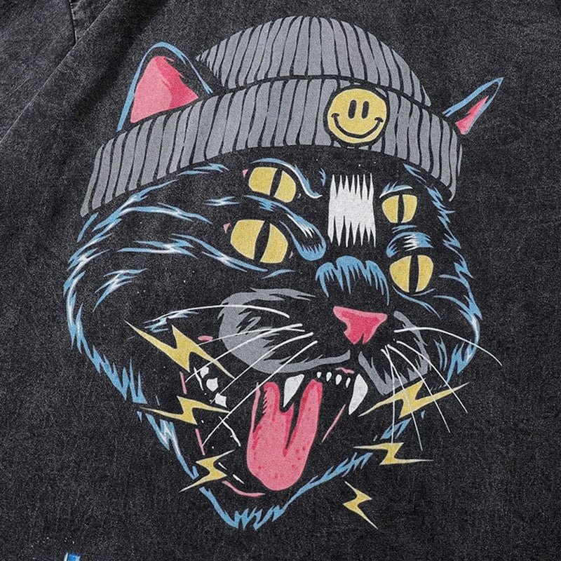very bold and unique cat design for cat t shirts