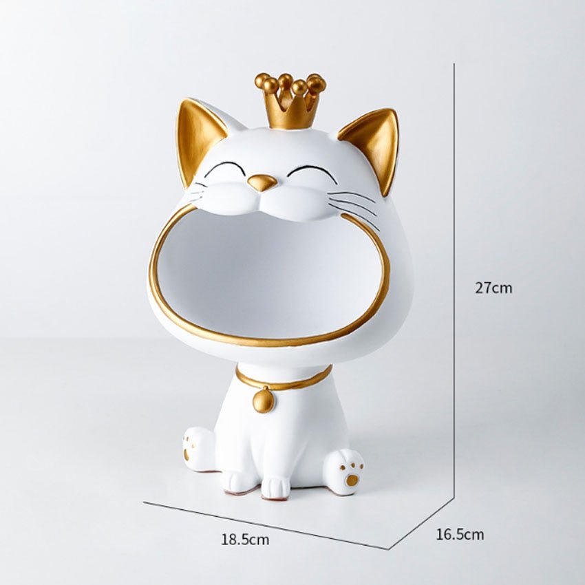 Laughing Cat Key Holder with Crown - Adorable & Functional Cat