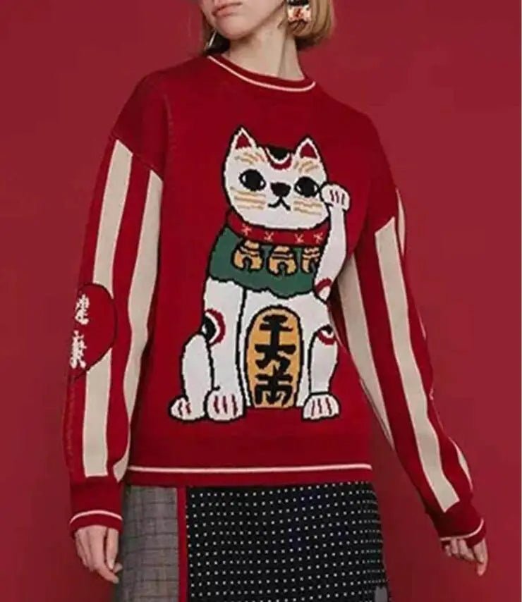 The Lucky Cat Sweatshirt A Dose of Good Luck Comfort Meowgicians