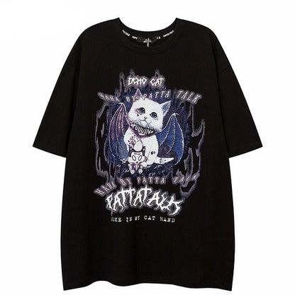 cool cat shirts with metallic design in black