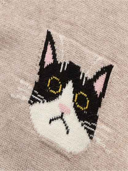 'The nerdy cat' cartoon cat cardigan