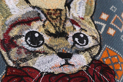 'The Queen' embroidered cat sweatshirt
