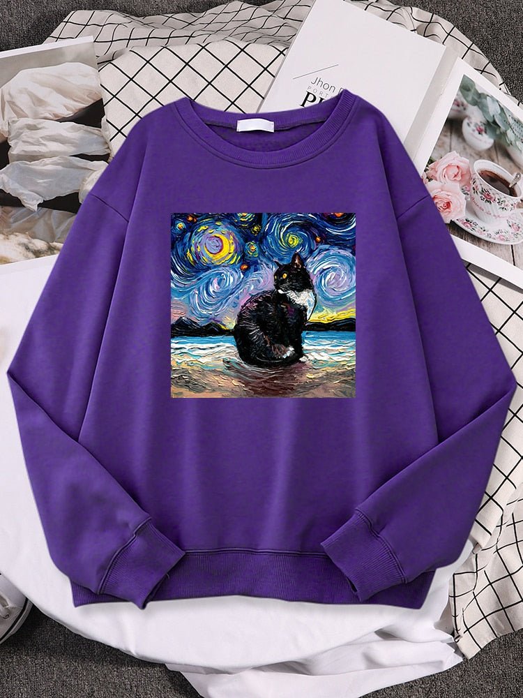 Cute Cat Sweaters Get Stylish with The Starry Meow Cat Sweatshirt Meowgicians