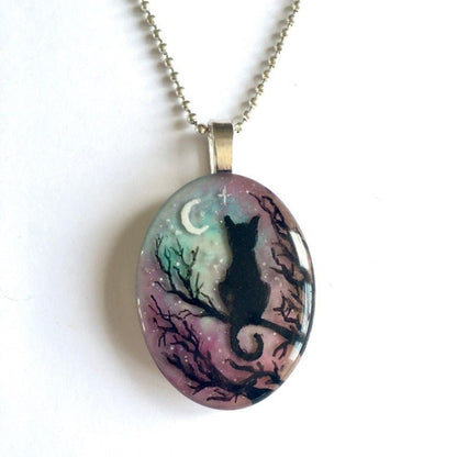 'The starry night' lovely cat necklace