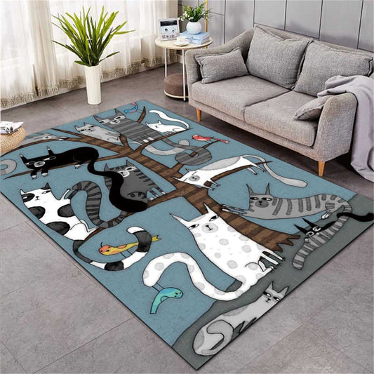 Big Size living room cat rug multiple cat design carpet with cat design cute cat pattern indoor rug