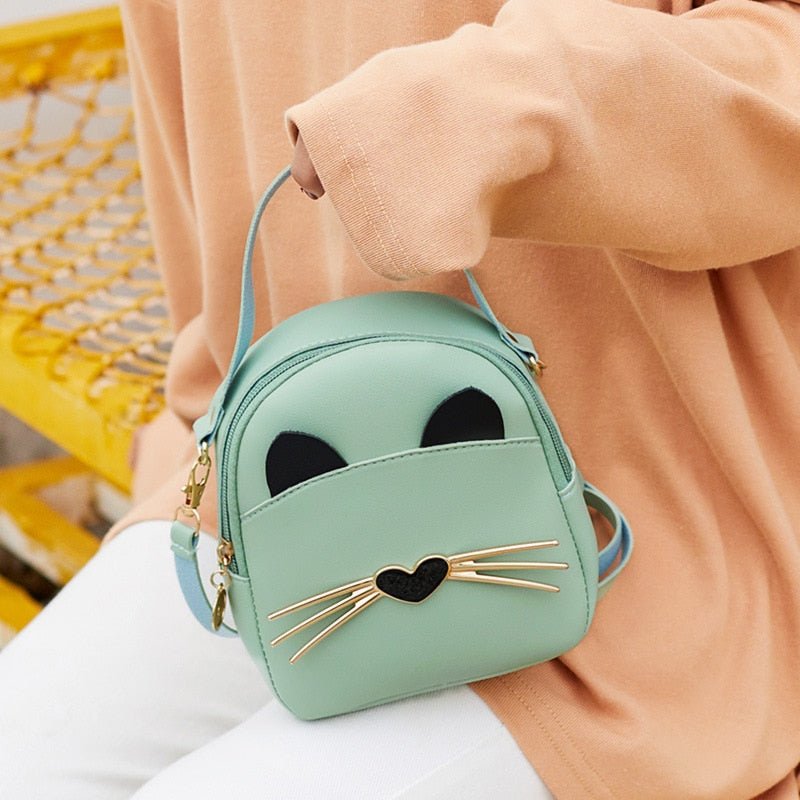 cat backpack leather The whisker' mini cat backpack – Meowgicians™