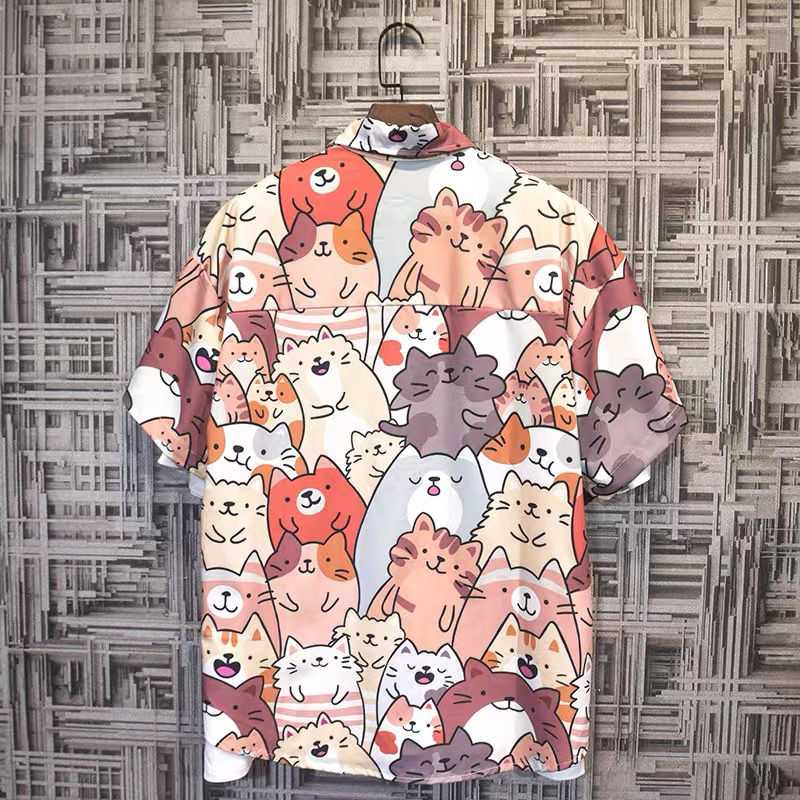 unisex breathable cat hawaiian shirt