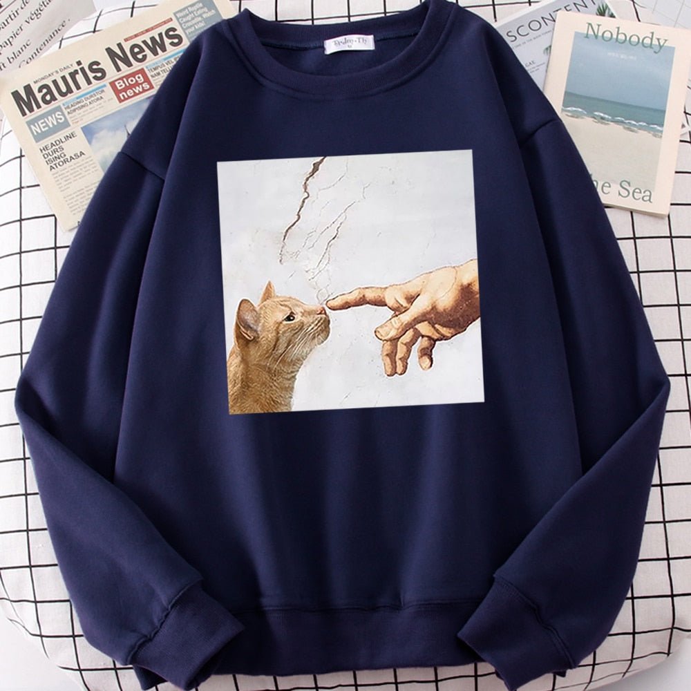 'Touch of Meow God' Cat Sweatshirt