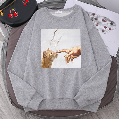 'Touch of Meow God' Cat Sweatshirt