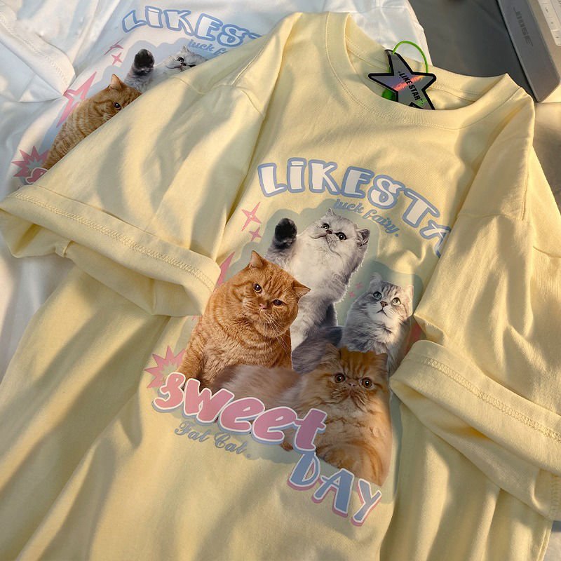 Vintage Design Cotton Candy Cat T-Shirt – Meowgicians™