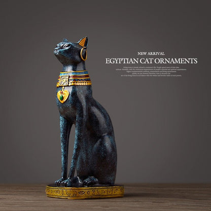 Vintage style luxury Egyptian cat sculpture