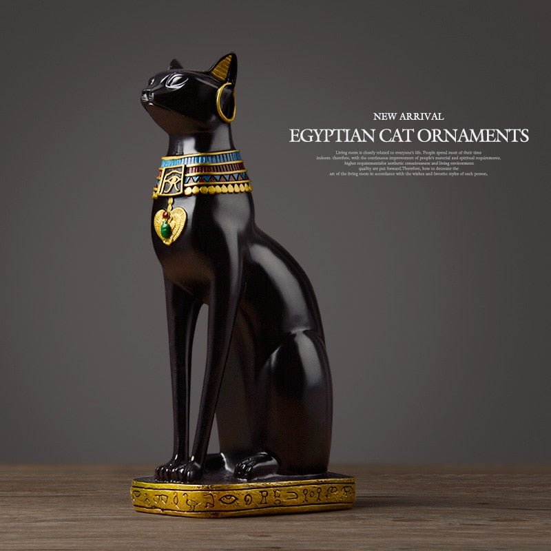 Vintage style luxury Egyptian cat sculpture