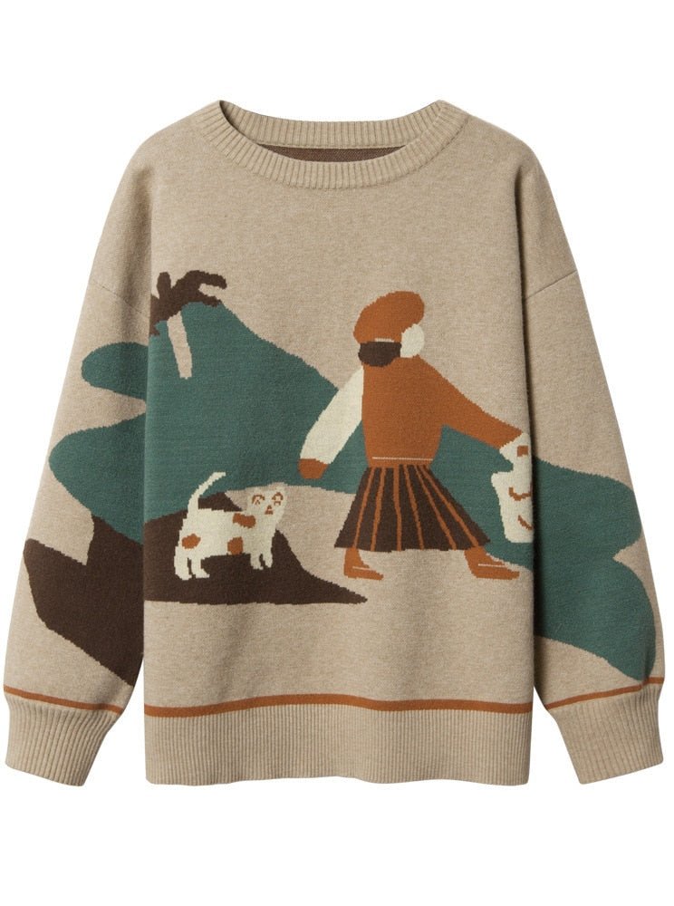 cartoon cat sweatshirt for winter with cute cartoon design