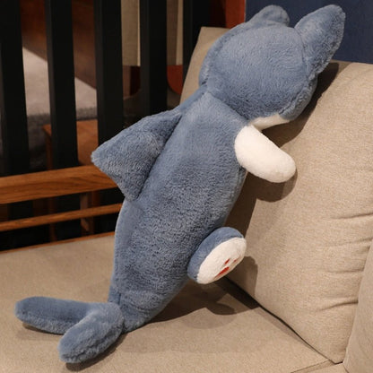 'When cat become a shark' giant cat plush