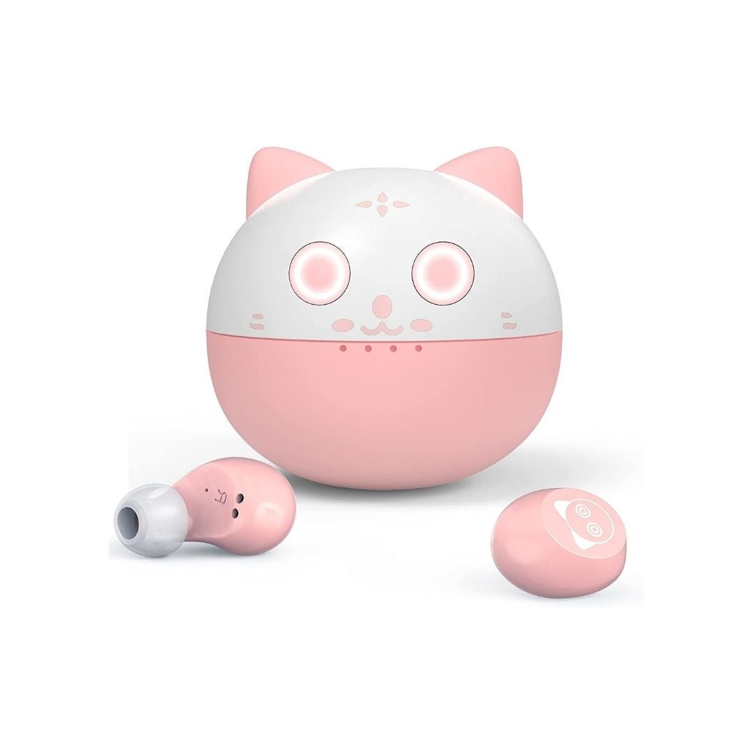 wireless pink cat earphones