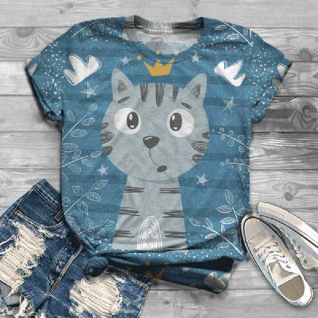 super cute cat shirt with 3d design