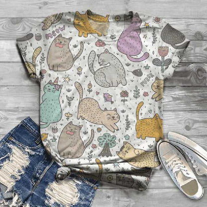 cute cat shirts for women with 3d design