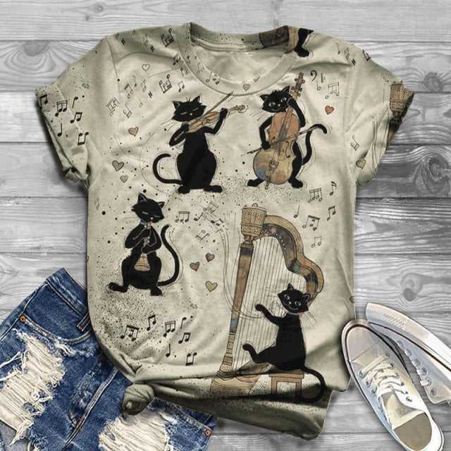 cat tee shirts women 3d
