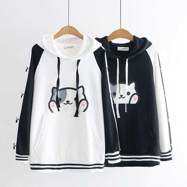 women-cartoon-cat-print-hoodie
