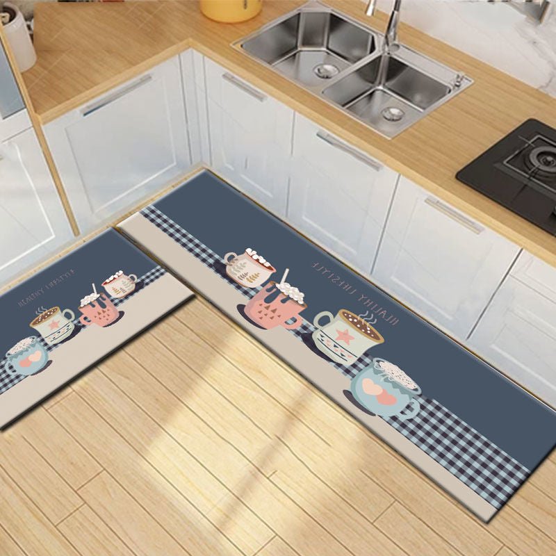 Yummy Fish' adorable cartoon cats carpet rug for kitchen